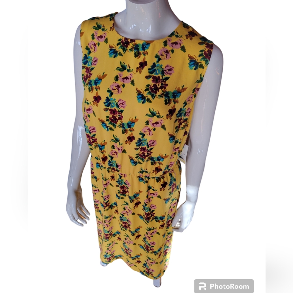 XXL yellow floral print dress new with tags